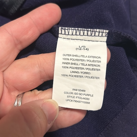 Free Tech Purple Women’s Hooded Fall Jacket sz Lg 12/14 - Picture 8 of 9